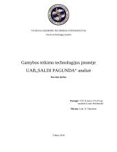 Gamybos teikimo technologijos analizė: saldainių įmonė UAB "Saldi pagunda"