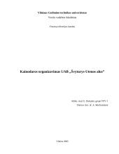 Kainodaros organizavimas įmonėje: UAB "Švyturys-Utenos alus"