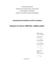 Eksporto iš Lietuvos 2009/2010m. rodiklių analizė
