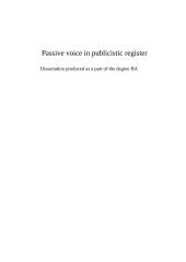 Passive voice in publicistic register