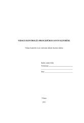 Vidaus kontrolės procedūros savivaldybese