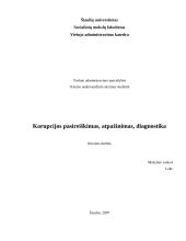 Korupcijos pasireiškimas, atpažinimas, diagnostika