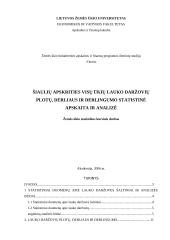 Lauko Darzovių Plotų Derliaus Ir Derlingumo Statistinė Apskaita Siaulių Apskritis Kursiniai Darbai