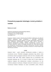 Postmoderni pragmatinė edukologija: teorinės prielaidos ir modeliai