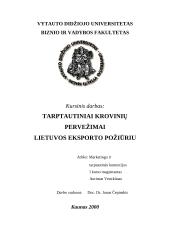 Tarptautiniai krovinių pervežimai Lietuvos eksporto požiūriu