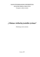 Vilniaus viešbučių įvaizdžio tyrimas