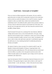 Small States – Eurosceptic or Europhile?