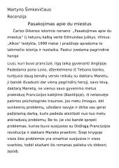 Č. Dikensas "Pasakojimas apie du miestus"