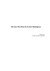 E. Hemingway "The sun also rises"
