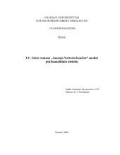 J.V. Gėtė "Jaunojo Verterio kančios"
