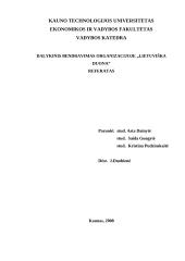 Dalykinis bendravimas organizacijoje: duonos ir pyrago gaminiai UAB "Lietuviška duona"