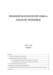 Finansinė ir investicinė veikla. Pagautė. Netekimai