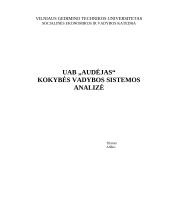 Kokybės vadybos sistemos analizė: UAB "Audėjas" 1 puslapis