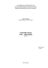 Lietuviška knyga 1795 – 1864 metais