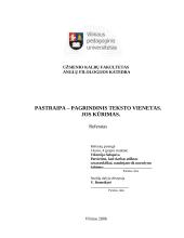 Pastraipa – pagrindinis teksto vienetas. Jos kūrimas