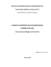 Vadovo požiūris ir pasitikėjimas darbuotojais