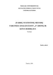 Įvairių statistinių metodų taikymas analizuojant įmonę ir kitus rodiklius