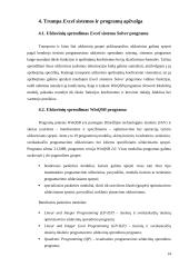 Optimizavimo uždavinių transporte sprendimas: Excel sistemos Solver programa 15 puslapis