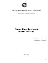 Foreign Direct Investment in Baltic countries