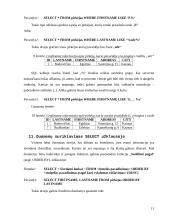 SQL kalboje naudojama užklausa [SELECT] ir pagrindinės jos funkcijos 11 puslapis