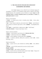 The usage of the names of animals in English and Lithuanian metaphors 11 puslapis