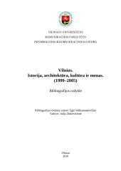 Bibliografijos rodyklė: Vilnius. Istorija, architektūra, kultūra ir menas