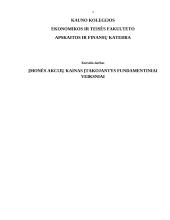 Įmonės akcijų kainas įtakojantys fundamentiniai veiksniai