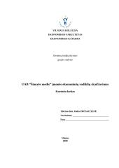 Įmonės ekonominių rodiklių skaičiavimas: UAB "Šiaurės medis"