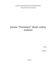 Įmonės ūkinės veiklos ataskaita: "Prometėjas"