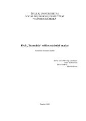 Įmonės veiklos statistinė analizė: UAB "Transalda"