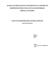 Lietuvos Respublikos teismų sistema ir teismų veikla