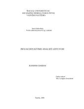 Infliacijos kitimo analizė Lietuvoje