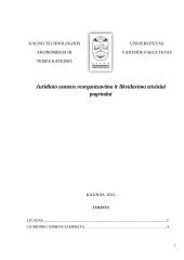 Juridinio asmens reorganizavimo ir likvidavimo teisiniai pagrindai