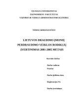 Lietuvos draudimo įmonių perdraudimo veiklos rodiklių įvertinimas 2001-2005 metais