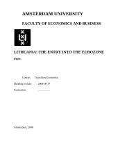 Lithuania: the entry into the eurozone 1 puslapis