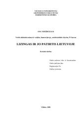 Lizingas. Lizingo atsiradimo istorija ir vaidmuo 1 puslapis