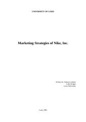 Marketing Strategies of Nike, Inc.