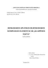 Rinkodaros aplinkos ir rinkodaros komplekso elementai AB „Klaipėdos nafta“