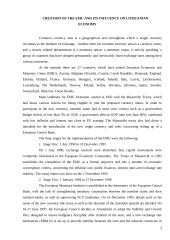 Creation of the EMU (European Economic Monetary Union) and its influence on Lithuanian economy 2 puslapis