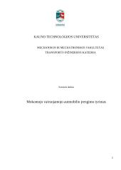 Mokomojo vairuojamojo automobilio įrengimo tyrimas