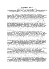 „Altorių šešėly“ ištraukos interpretacija