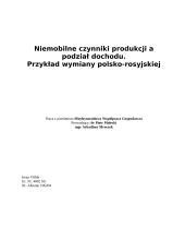 Niemobilne czynniki produkcji a podział dochodu. Przykład wymiany polsko-rosyjskiej 1 puslapis