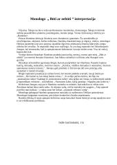 Monologo „Būti ar nebūti“ interpretacija