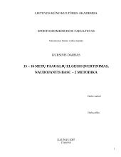 15-16 metų paauglių elgesio įvertinimas, naudojantis BASC–2 metodika 1 puslapis