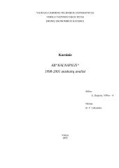1998-2001 metų ataskaitų analizė: AB "Kalnapilis"
