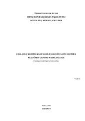 Paslaugų komplekso tyrimas: Šiaulių rajono savivaldybės kultūros centro Naisių filialas