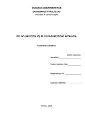 Pelno (nuostolio) ir jo paskirstymo apskaita 1 puslapis