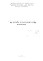 Radijo ryšio tinklo projektavimas ir tinklo parametrų skaičiavimas 17 puslapis