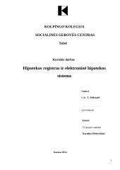 Hipotekos registras ir elektroninė hipotekos sistema