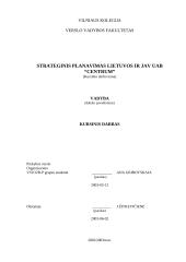 Strateginis planavimas: Lietuvos ir JAV kapitalo viešbučiai UAB "Centrum" 1 puslapis